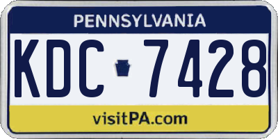 PA license plate KDC7428