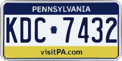 PA license plate KDC7432