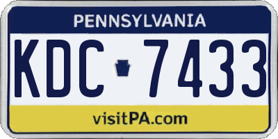PA license plate KDC7433