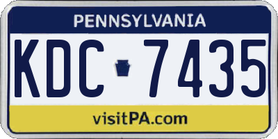 PA license plate KDC7435