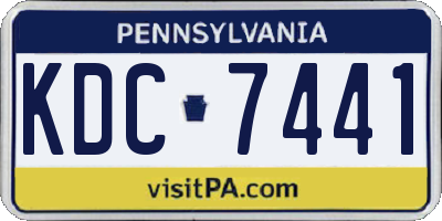 PA license plate KDC7441