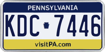 PA license plate KDC7446