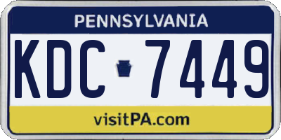 PA license plate KDC7449