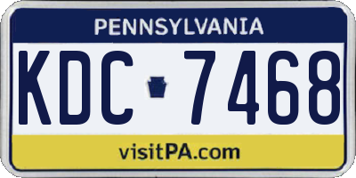 PA license plate KDC7468