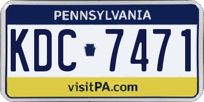 PA license plate KDC7471