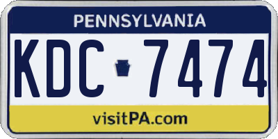 PA license plate KDC7474