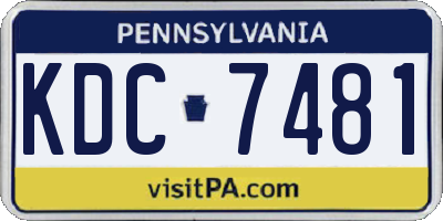 PA license plate KDC7481