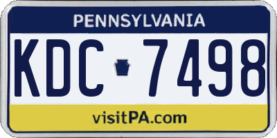 PA license plate KDC7498
