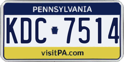 PA license plate KDC7514