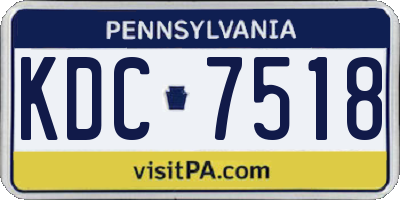 PA license plate KDC7518
