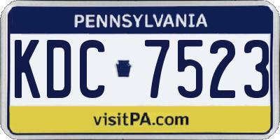 PA license plate KDC7523