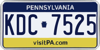 PA license plate KDC7525