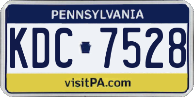 PA license plate KDC7528