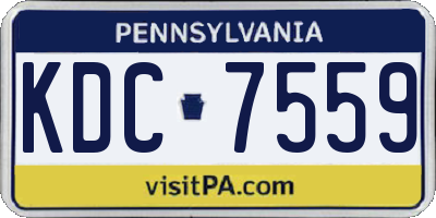 PA license plate KDC7559