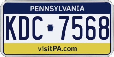 PA license plate KDC7568