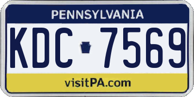 PA license plate KDC7569