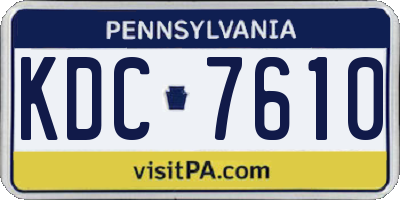PA license plate KDC7610