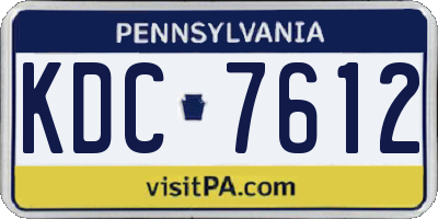 PA license plate KDC7612