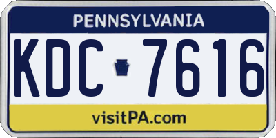 PA license plate KDC7616