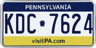 PA license plate KDC7624