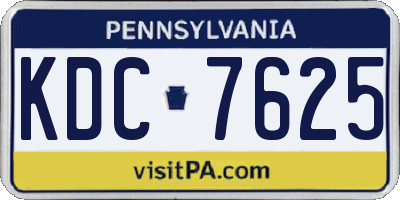 PA license plate KDC7625