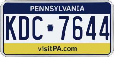PA license plate KDC7644
