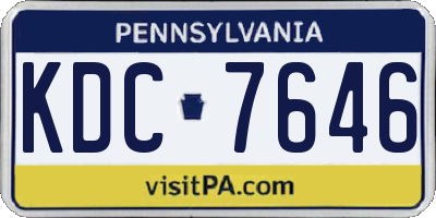 PA license plate KDC7646