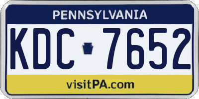 PA license plate KDC7652