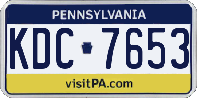 PA license plate KDC7653
