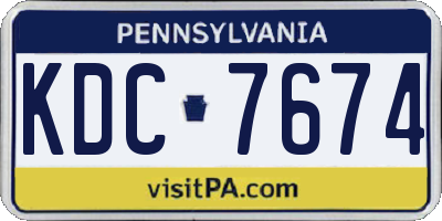 PA license plate KDC7674