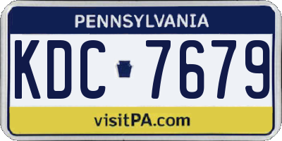 PA license plate KDC7679