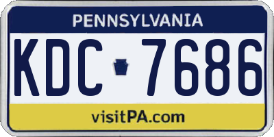PA license plate KDC7686