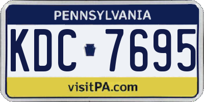 PA license plate KDC7695