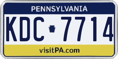 PA license plate KDC7714