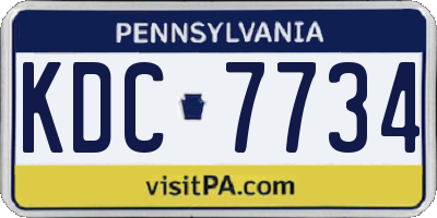 PA license plate KDC7734