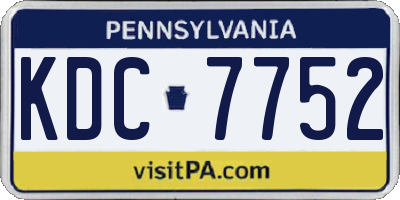 PA license plate KDC7752