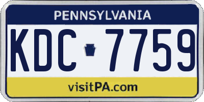 PA license plate KDC7759