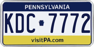 PA license plate KDC7772