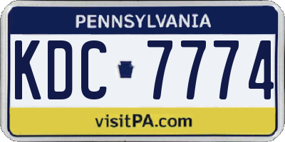PA license plate KDC7774