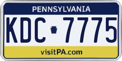 PA license plate KDC7775