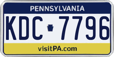 PA license plate KDC7796