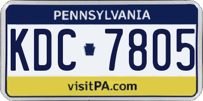 PA license plate KDC7805