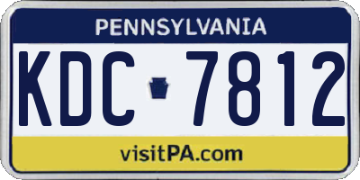 PA license plate KDC7812