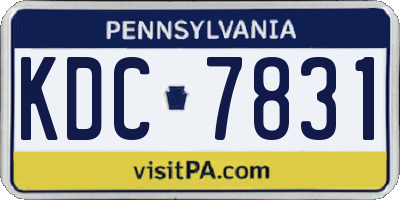 PA license plate KDC7831