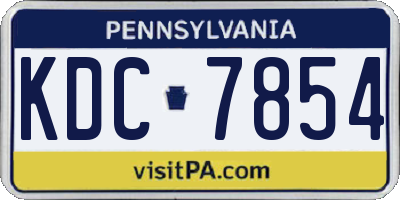PA license plate KDC7854