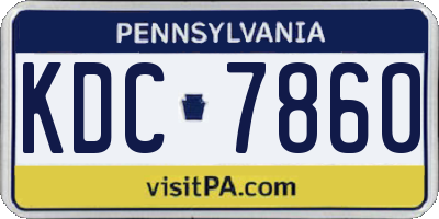 PA license plate KDC7860