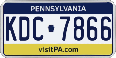 PA license plate KDC7866