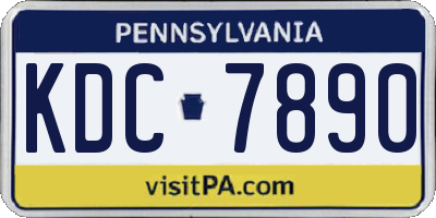 PA license plate KDC7890
