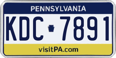 PA license plate KDC7891