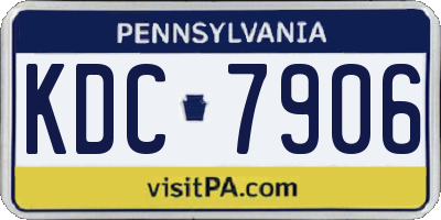 PA license plate KDC7906